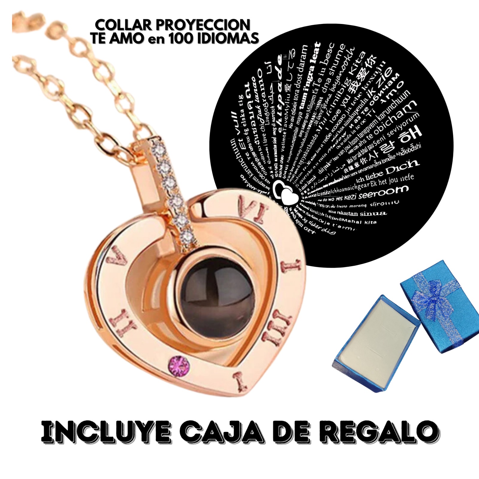 Miniatura 2 de Collar  Corazon 1 Te amo Caja REGALO DP